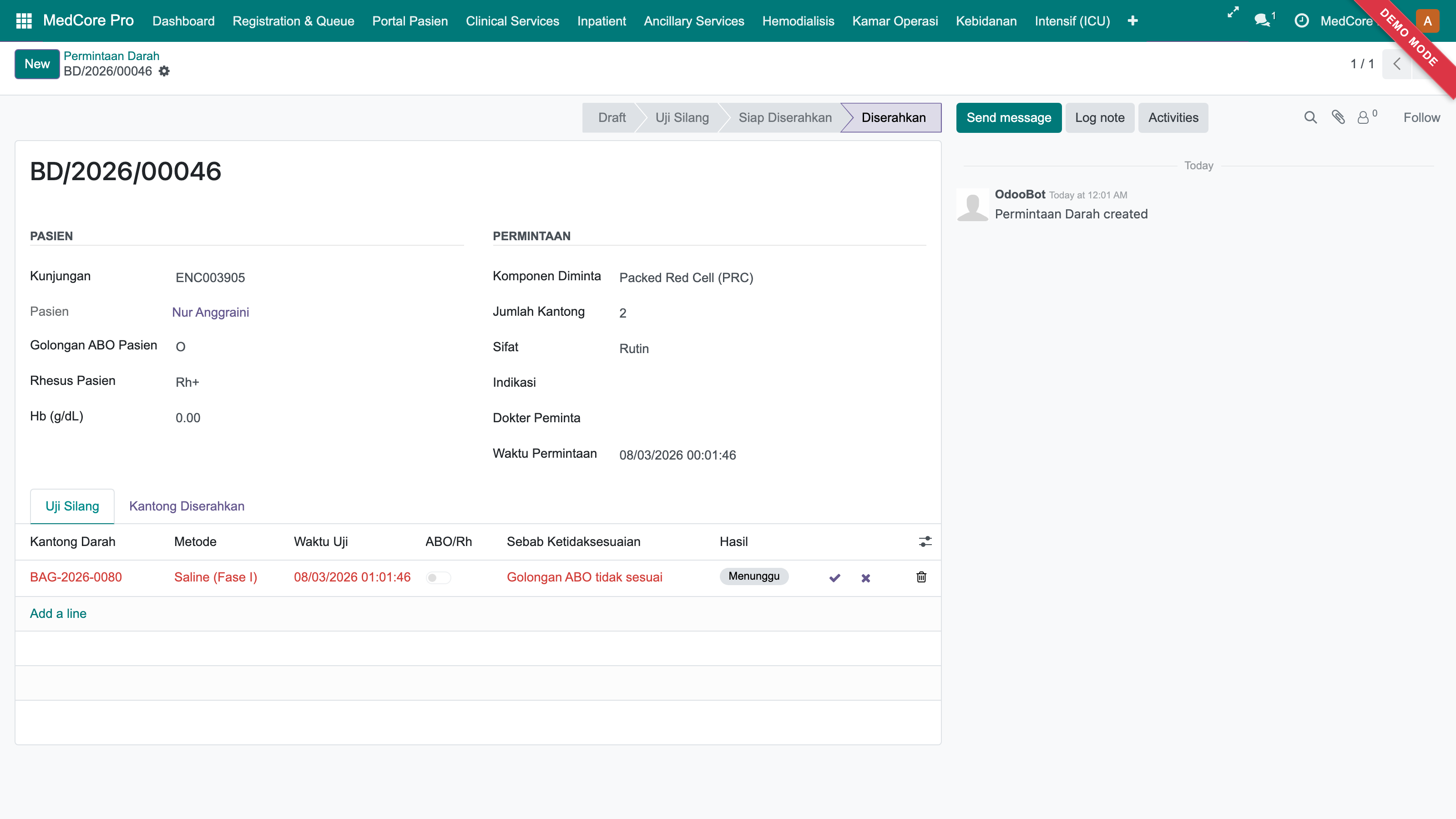 Medcore Pro &mdash; Uji Silang Bank Darah