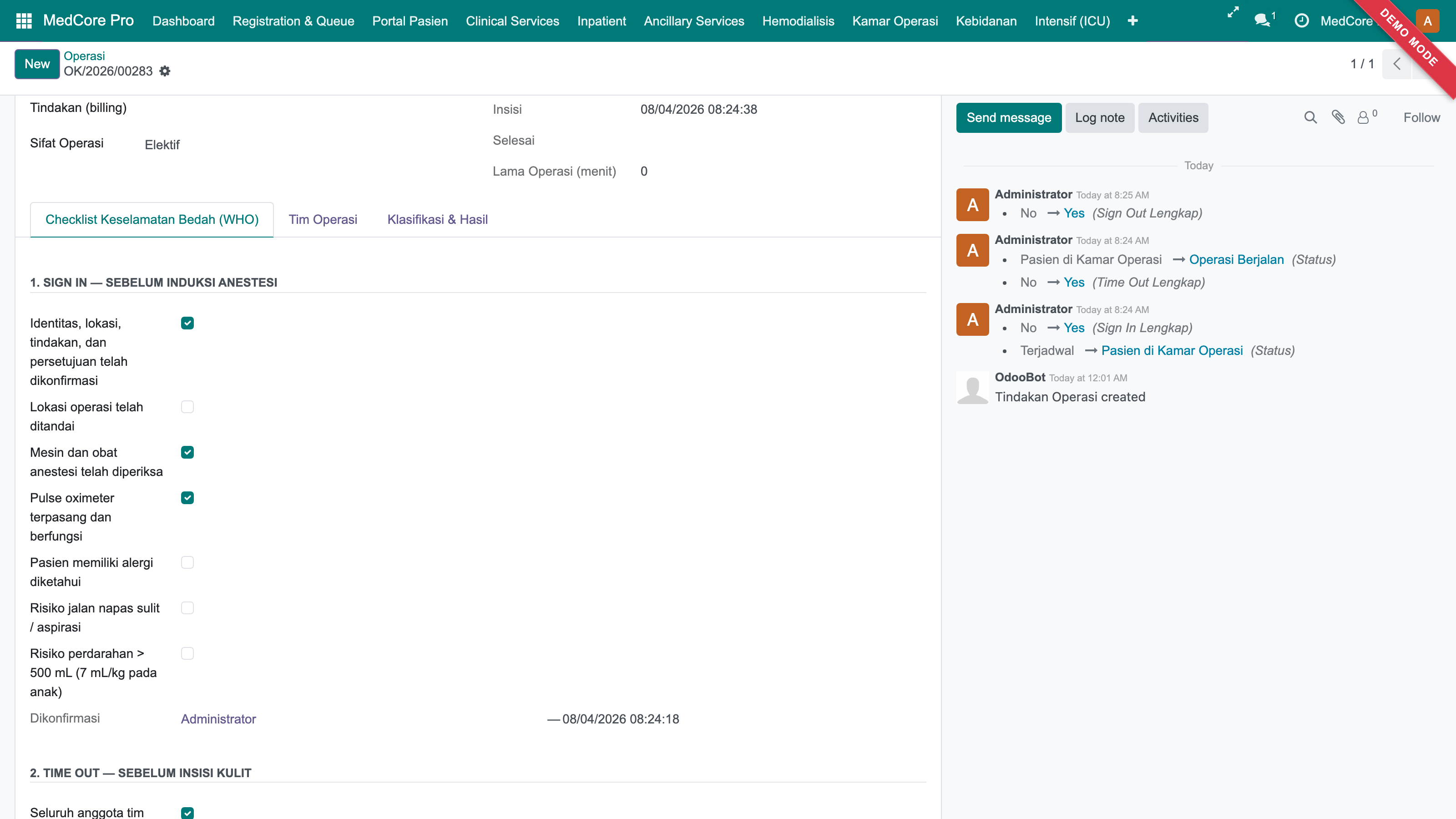 Medcore Pro &mdash; Checklist Keselamatan Bedah (WHO)